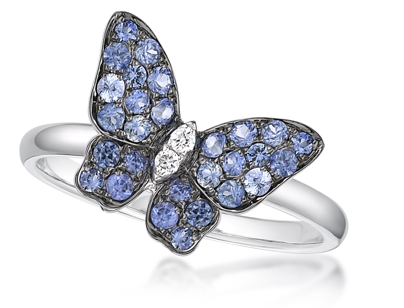 Indigo Fairy - Blue Sapphire & Diamond Ring - Jessica Fong