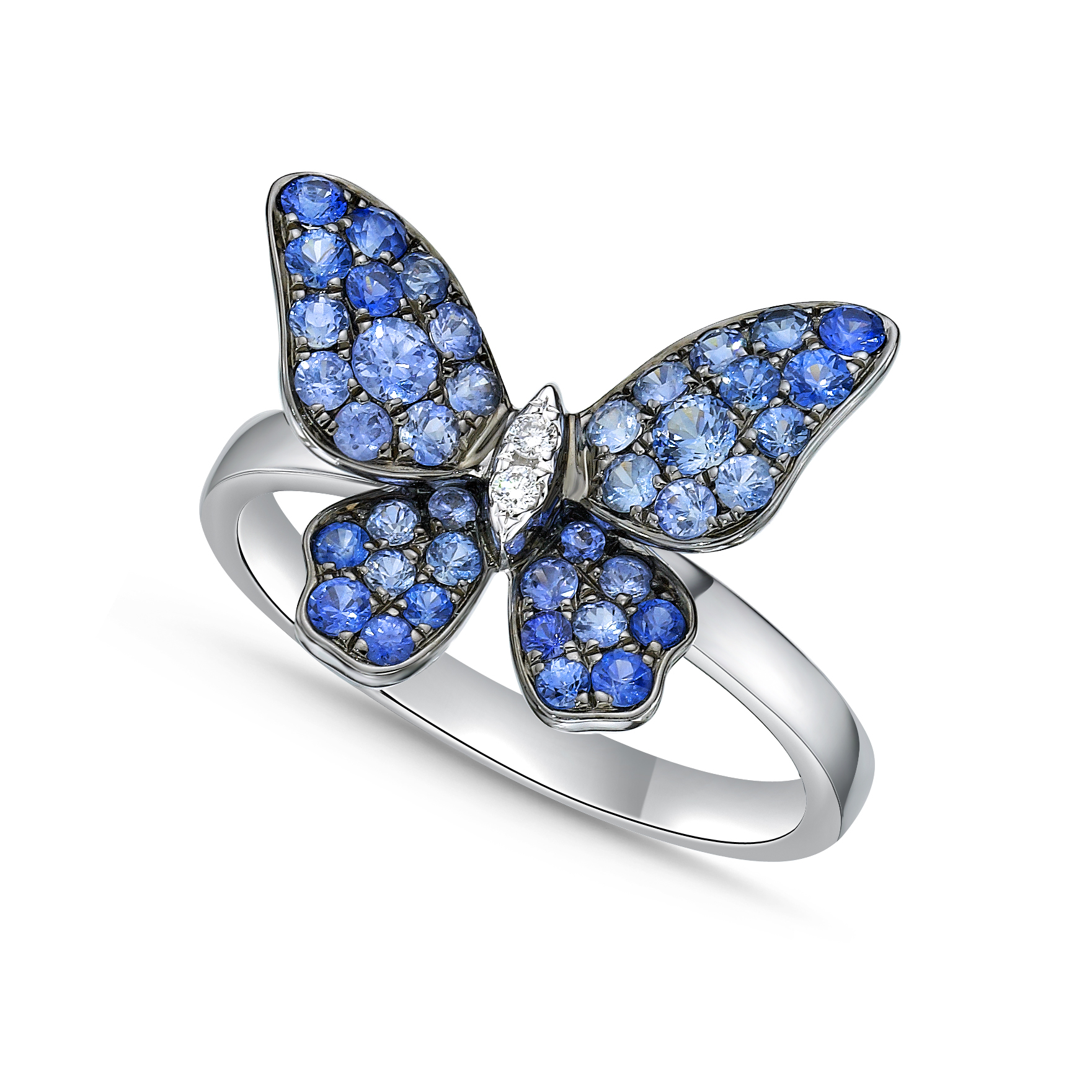 Indigo Fairy - Blue Sapphire & Diamond Ring - Jessica Fong